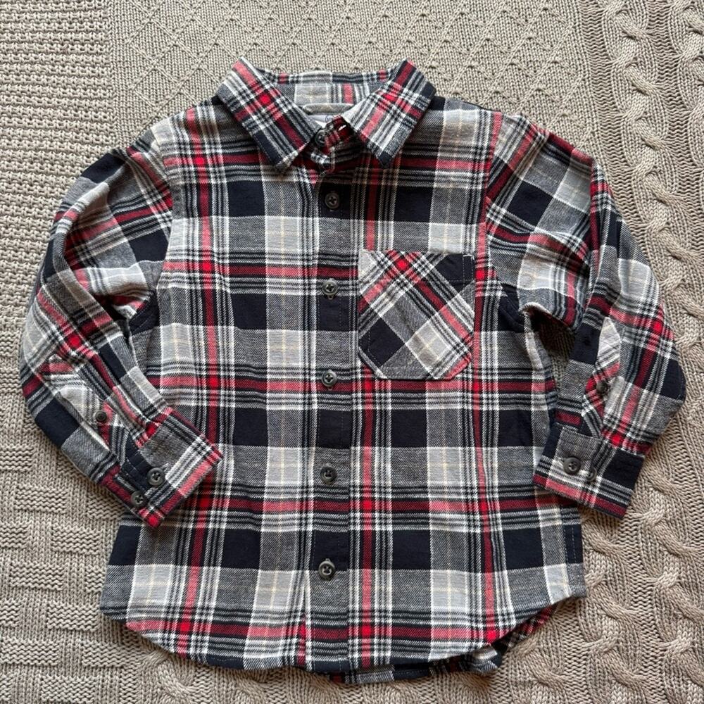 Hanna Andersson Plaid Cotton Flannel Button Down ~ 4